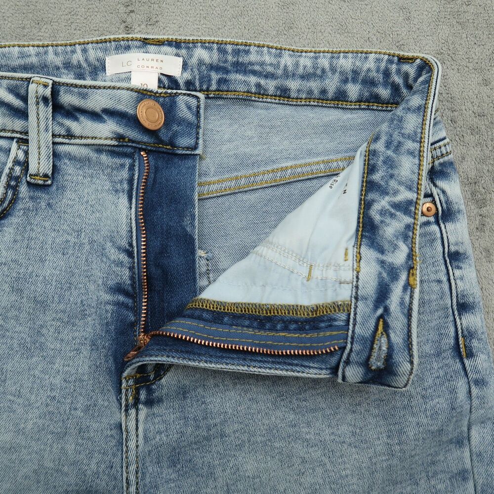 LC Lauren Conrad Jeans Women's Size 10 Blue Super High-Rise Straight 29" Inseam - Picture 2 of 16